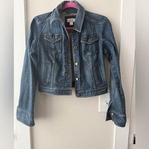 LOFT Distressed Blue Denim Jean Jacket